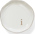HOME SMILE Initials Ring Dish Jewery Tray with Personalized I-Monogrammed Engagement Wedding Gifts for Friends,Sister,Birthday Christmas Gifts for Women,Ceramic White
