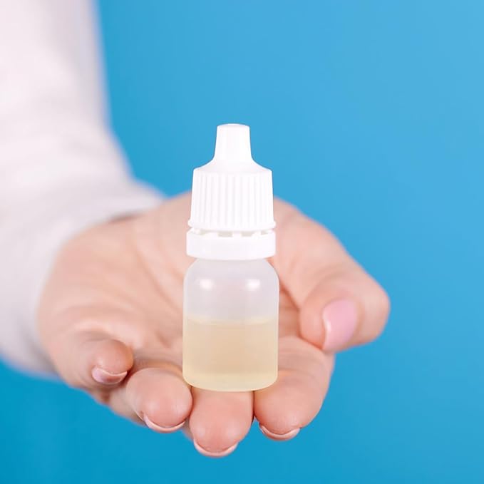 10PCS White Plastic Empty Squeezable Dropper Bottles Portable Eye Liquid Small Refillable Containers with Screw Cap and Plug (white, combination)
