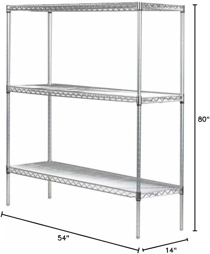 Omega 14" Deep x 54" Wide x 80" High 3 Tier Gray Starter Shelving Unit