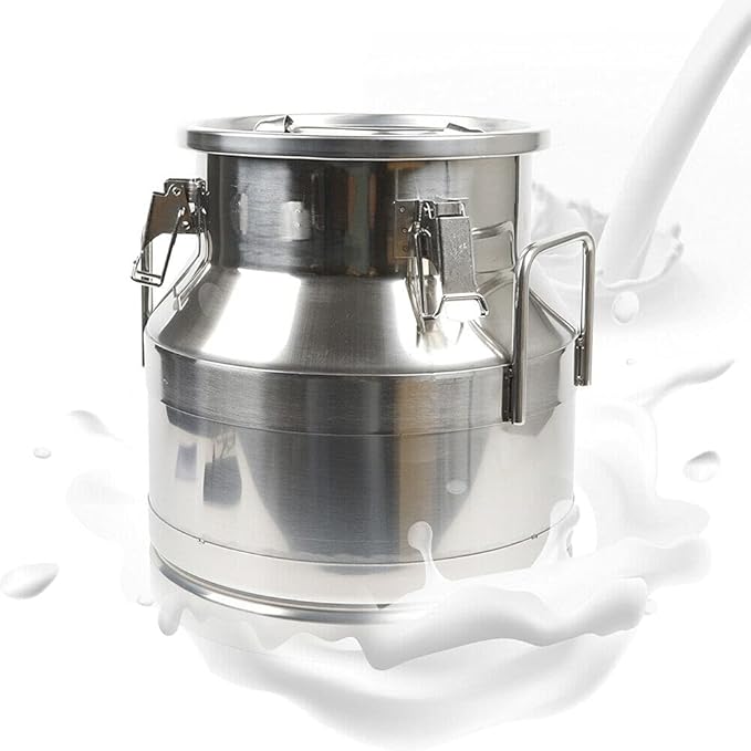 3.16Gallon Stainless Steel Milk Can Ice Bucket Wine Bucket,Water Jug Liquid Storage Pail,Commercial Fermentation Barrel,Canisters for Kitchen