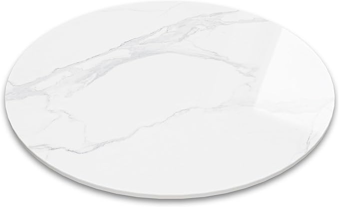 23.6" Lazy Susan Turntable – 360° Sinteredstone Silent Anti-Slip Turntable, Table Top Centerpiece for Kitchen, Pantry, Spice Rack, Refrigerator & Dining Table, White