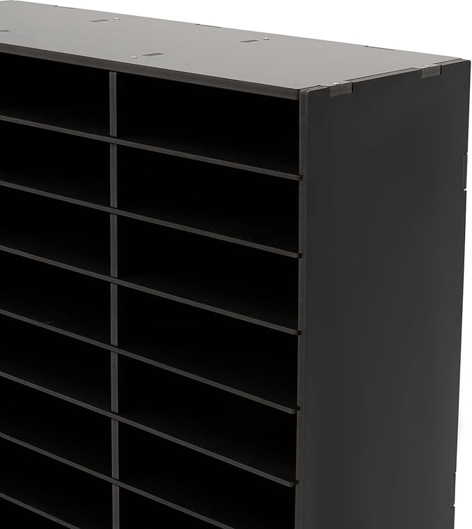 Mail Sorter Organizer, 24 Compartments Mailbox for Classroom, Desktop File Organizer with Adjustable Shelves, for Office Home Classroom, Black