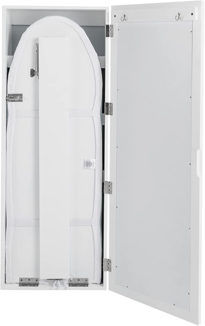 Wall Mounted Ironing Board Cabinet, Built in Swivel Ironing Board Folding with Storage, Foldable Ironing Storage Station for Home, Apartment & Small Spaces