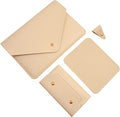 Laptop Sleeve 15 Inch Compatible with New MacBook Pro 15, MacBook Pro 16, Surface Book 15, Dell XPS 15 with Small Pouch, Mouse Pad and Cord Organizer, Color Beige