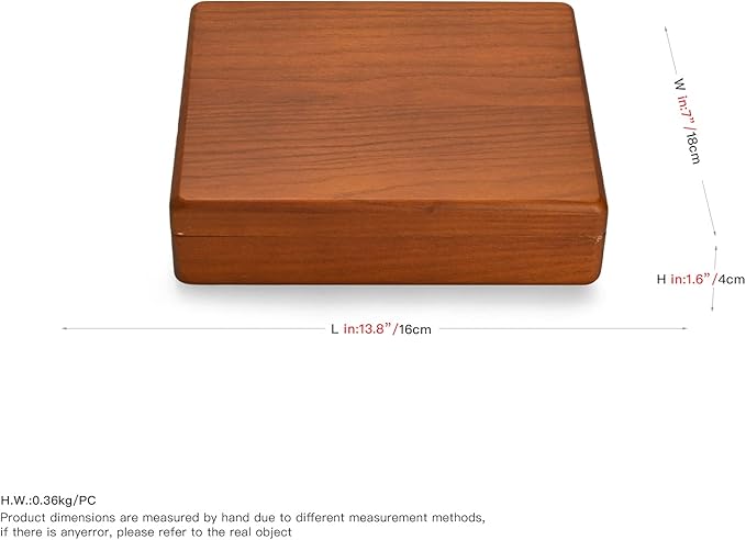 Oirlv Solid Wood Ring Jewelry Box Organizer Earrings Jewelry Drawer Organizer Tray with Lid (Grey Flat Box)
