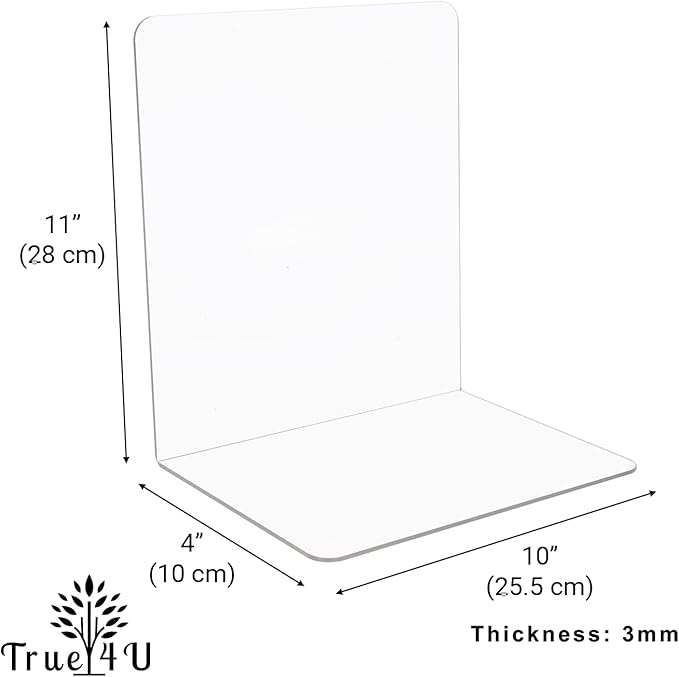 True 4U 6 Pack Acrylic Shelf Dividers for Organizing, Easy to Install Clear Shelf Dividers, Sturdy Shelf Divider for Home Organization and Office