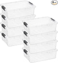 Superio Storage Bins with Lids, Clear Plastic Containers for Organizing, Stackable Totes, BPA Free, Odor Free, Organizer Boxes for Home, and Dorm (8 Pack, 22.75 Qt)