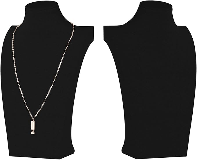 Necklace Bust Display Stand, Necklace Holder, Pendant Chain Necklace Organizer for Women (Black Velvet, S 1PCS)