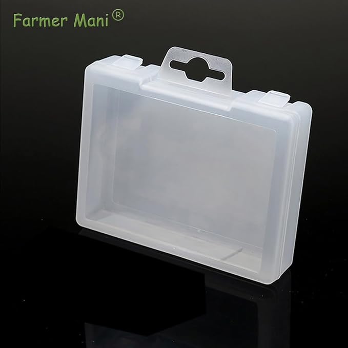 2 Pack Rectangle Plastic Frosted Storage Containers Box(5.2 x 4.02 x 1.3 inch), Polypropylene Box with Hinged Lid for Beads, Coins, Safety Pins and Learning Supplies,Screws,Drills,Battery