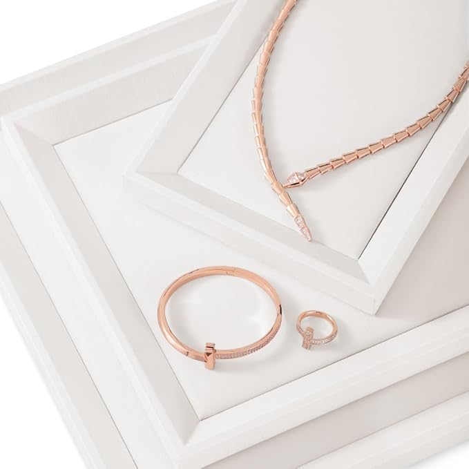 Jewelry Trays, Leather Tray, Luxury White Jewelry Organizer Tray For Necklace,Earring,Ring,Flat Jewelry Organizer For Dresser