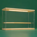 NONEMEY Clear Acrylic Display Case Stand with LED Light 2/3/4/5/6 Tier Storage Box Showcase Dustproof Organizer Box for Collectibles (2Tier 12*4*7inch)