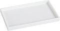 Bathroom Vanity Tray - 11'' Ceramic Rough-Textured Rectangle Countertop Tray, Heavy-Duty Perfume Organizer Plate, Jewelry Ring Tray, Kitchen Soap Dispenser Stone Trays, White