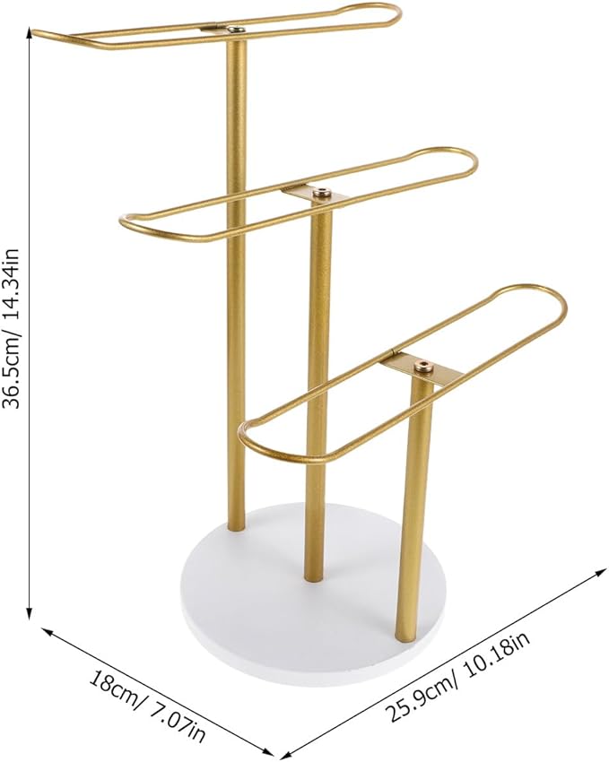 Headband Holder Organizer Stand Metal 3-Tier Hairband Display Rack Hair Hoop Hair Accessories Holder Bracelet Jewelry Stand