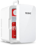 Mini Fridge, 10 Liter/12 Cans Skincare Fridge for Bedroom, 110V AC/ 12V DC Thermoelectric Cooler and Warmer Small Refrigerators for Drink, Office, Car, White
