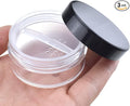 HAHIYO 3Pcs 20ml/0.68oz Plastic Empty Travel Compact Case Makeup Cosmetic Jar Refillable Powder Box No Leak Holder with Rotatable Sifter and Black Screw Lid