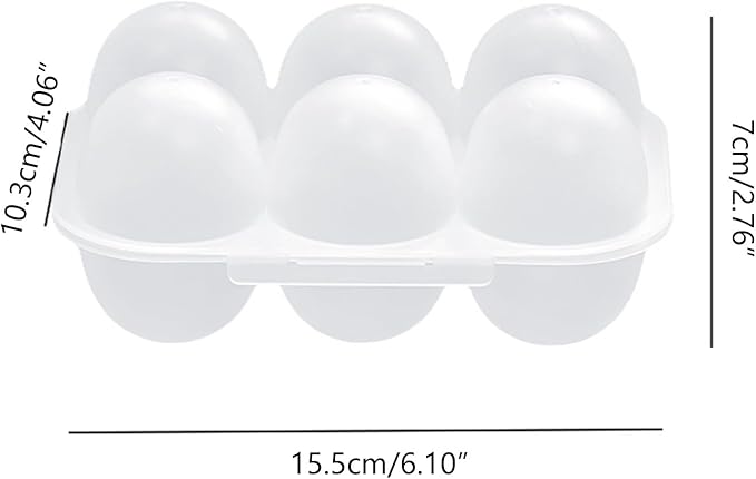 6 Grid Eggs Holder Container, Portable Tray Egg Grid Storage Container With Lid Camping Boxes Carriers For Camping Picnics Travel Kitchen Restaurants