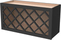 Solid Wood RTA Wine Bottle Rack Wall Cabinet with Lattice Panels - Wine Storage for Bar, Pantry, Cellar & Countertop - Mocha (Charcoal Black, 36'W 12'D 15'H)