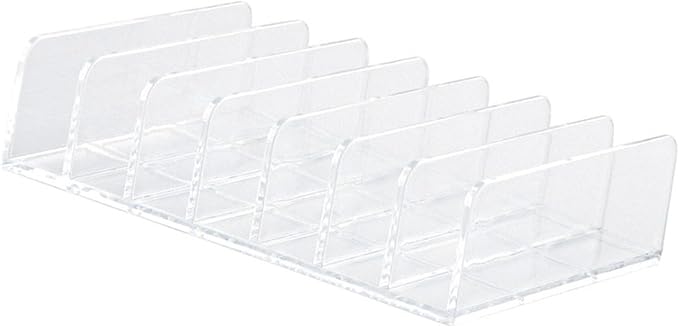 JUOPZKENN Eyeshadow Palette Makeup Organizer, Clear Plastic Makeup Palettes Organizer Divided Sections Cosmetics Stand Rack Holder For Eyeshadows Blush 7 Slots(Large)