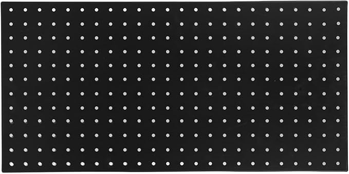 LiebeWH Metal Pegboard Wall Organizer 2 Panels 24x12 Inch Black Heavy Duty Peg Board for Garage Tool Storage