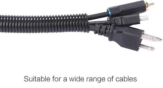 Alex Tech 25ft - 3/4 inch Split Wire Loom Tubing - Black
