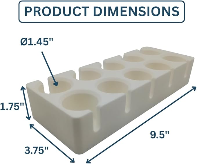 30 mL VialGrid Stackable Vial Holder – 10-Slot Tray for 30 mL / 1.4" Vials, Space-Saving Pharmacy & IV Clinic Organizer, Compatible with 50 mL VialGrid, Durable White Plastic