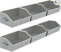 Large Storage Bins Baskets - 6 Pack Closet Storage Cubes, Fabric Baskets for Organizing, Cube Organizer Bins with Handles, Foldable Boxes for Clothes, Towels, Grey