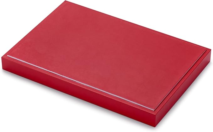 Oirlv Gorgeous Red Leather Jewelry Tray Necklace Bracelet Long Chain Storage Stackable Necklace Trays Jewelry Drawer Organizer