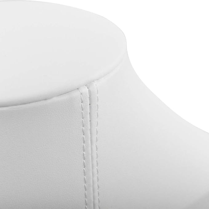 Oirlv White Leather Jewelry Bust Necklace Display Stand Trade Show Jewelry Holder (H:11.8")