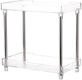 Bathroom Organizer Countertop, 2-Tier Vanity Tray Corner Shelf for Makeup Cosmetic Perfume Skincare Bathroom Supplies and More, Multi-Functional Acrylic Organizer in Vanity Dresser Bathroom