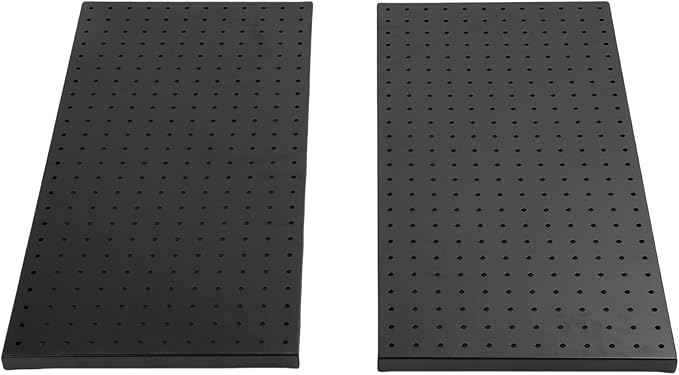 Fafeicy 2Pcs Black Pegboard Metal Wall Panel 24x12 Inches Heavy Duty Organizer for Shop Garage Storage