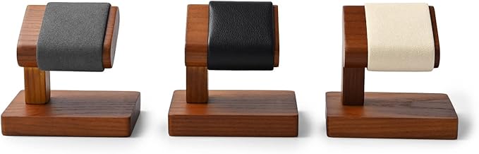 Oirlv Solid Wood Single Watch Display Stand Showcase Bracelet Bangle Jewelry Display Holder Wristwatch Holder for Men or Women(Black)