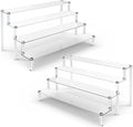 ULENDIS 2 Pack 4 Tier Clear Acrylic Display Risers Stand Shelf, Acrylic Stands for Display for Collectibles Cupcakes Perfumes Jewel, Tabletop Cupcake Stand for Decorating & Organizing