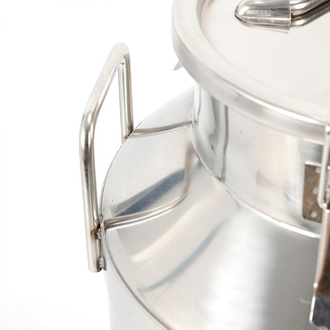 Stainless Steel Milk Can Heavy Duty Milk Jug Milk Bucket Water Jug Ice Bucket Wine Pail Bucket Bottle Tote Jug with Sealed Lid Liquid Storage (50L)