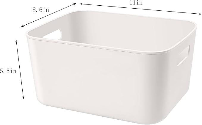 Set Of 4 Plastic Storage Bins with Lids,"10.5×8×5.5" Versatile Kitchen Pantry Organization and Storage,for Plastic Storage Container Under Bed,Under Sink Bathroom Organizer (4 Pack Medium,