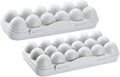 2pcs Refrigerator Egg Storage Bin Large Capacity Egg Holder for Fridge Thick Plastic Organizer with Stackable Design Convenient Kitchen and Dining Container