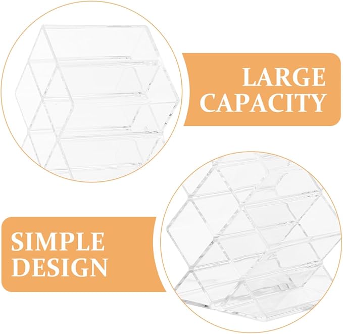 Unomor 2Pcs Clear Acrylic Lipstick Holder Desktop Makeup Organizer Dust-resistant Lip Gloss Storage Stand for Vanity Lightweight and Sleek Cosmetic Display Rack for Bedroom and Dresser