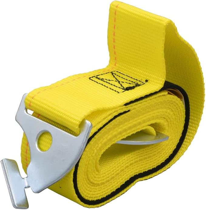 Mytee Products 2" x 98.5" Pallet Rack Safety Straps - 2400 lbs Breaking Strength - Yellow Polyester - Fits 8 ft Pallet Bay