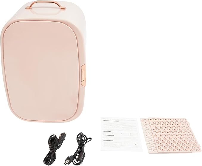 12.68Qt Portable Small Refrigerator Cosmetics Refrigerator Mini Fridge with Constant Temperature( 4-60℃/39.2-140℉) Personal Beauty Fridge for Bedrooms, Offices, Dormitories, Dressing Rooms(Pink)