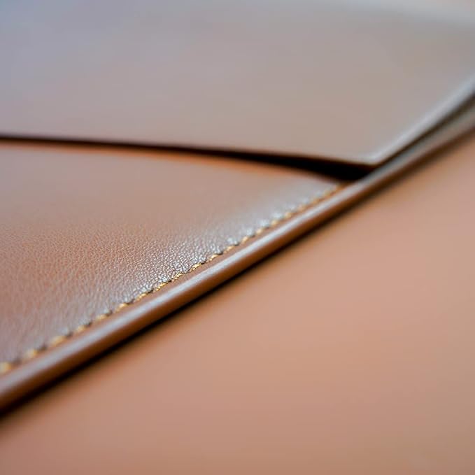PU Leather Laptop Sleeve 13 Inch Compatible for 13 MacBook Air M3 M2,13 MacBook Pro M2, Surface Pro, Dell XPS 13 with Small Pouch, Mouse Pad and Cord Organizer Color Dark Brown