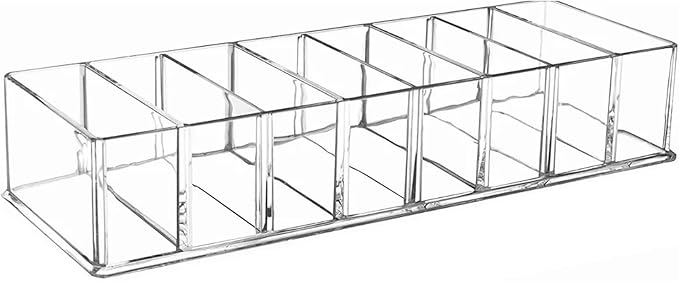 JUOPZKENN Transparent Acrylic Makeup Stand,8 Spaces Eyeshadow Palette Organizer,Cosmetic Storage Holder Display Stand Rack for Bathroom Countertop Vanity