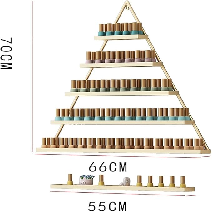 Wall Mounted Shelf Nail Polish Bottle Display Rack, Triangular Essential Oil Perfume Storage Rack, Multifunctional Hanging Salon/Beauty/Nail Shop Organizer Perfume Holder(Size:6,Color:White)