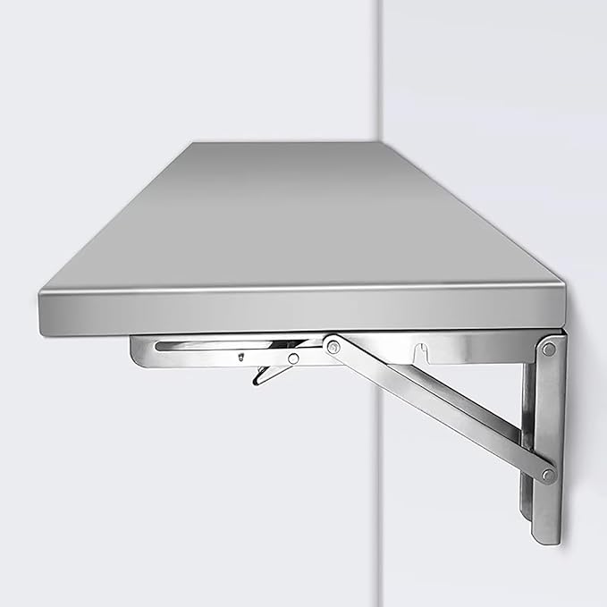 Stainless Steel Folding Wall Shelf,Stainless Steel Wall Mount Folding Table, Wall-Mounted Folding Table,for Laundry Room,Kitchen, Restaurant,Folding Design,Space Saving. (Size : L60*W30cm)