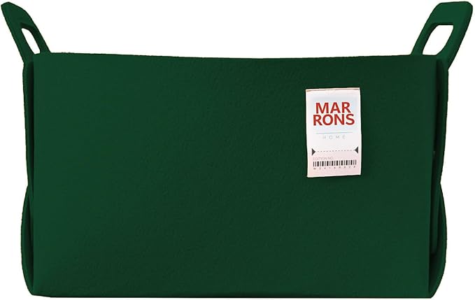 Collapsible Felt DEEPGREEN Storage Bin Large 14.6"x9.4"x9.4" – Foldable Basket with Handles for Closet, Laundry Room Organization, Toy Storage, Decorative Storage Bins for Shelves, Nursery