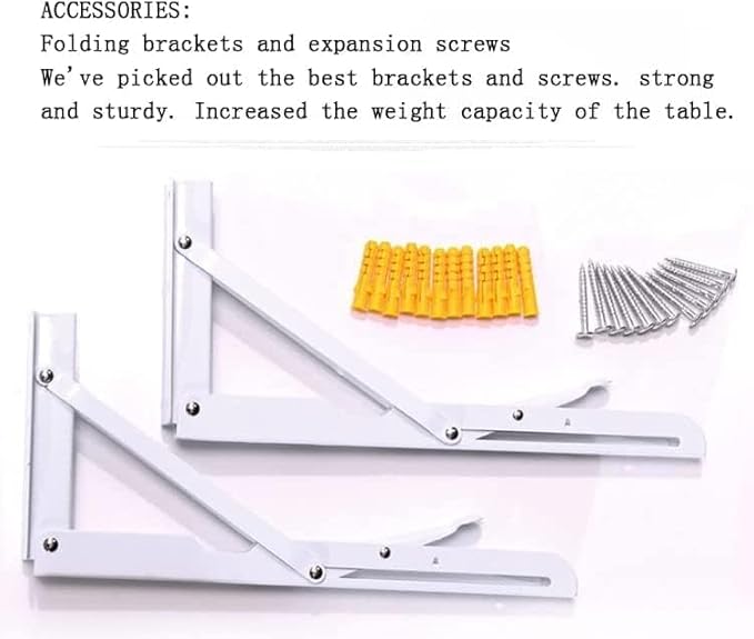 Wall Mounted Folding Table,White Floating Desk for Small Spaces,Stainless Steel Bracket Laundry Folding Table,Wall Folding Desk,Home Bars and Dining Establishments(90x50cm/35.4"×19.7")