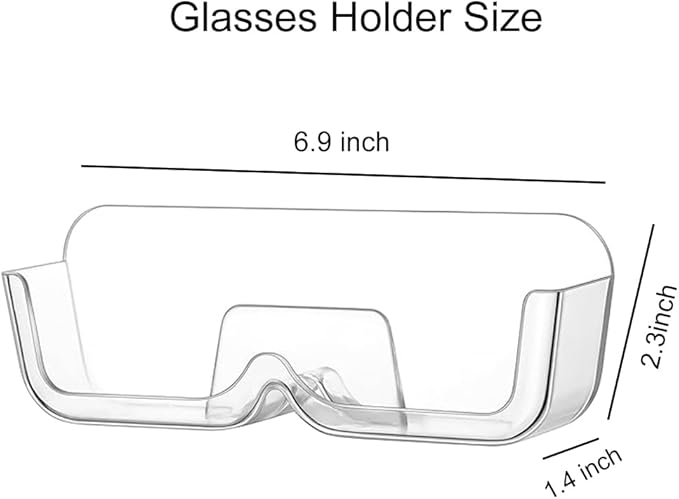 4pcs Eyeglasses Holder Stand, Sunglasses Storage Organizer, Wall Mounted Glasses Display Case with Adhesive Sticker for Home Office Dorm