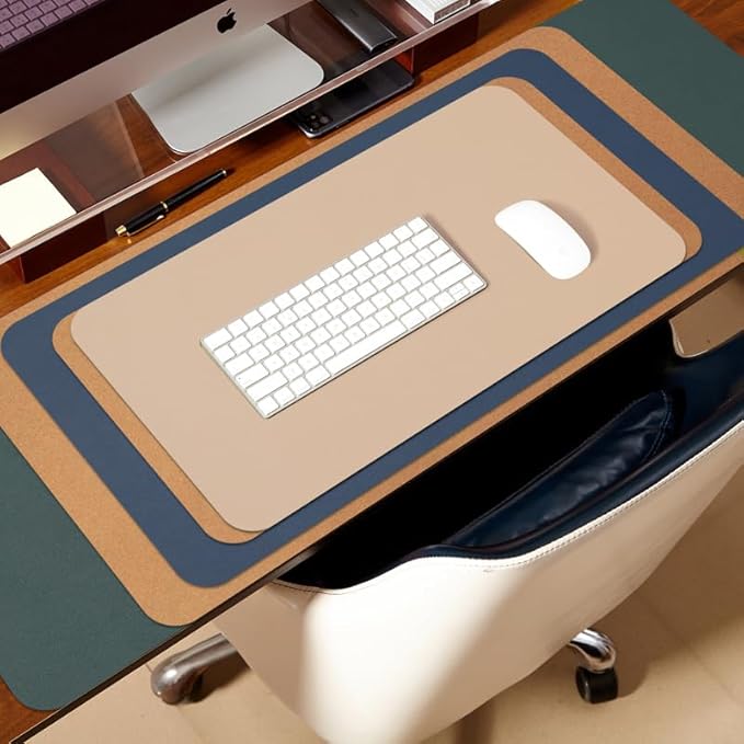 Large Cork Desk Mat - 47.2"x 17" Desk Pad for Office and Home - Ideal for Large Mouse Pad and Desk Mats on Top of Desks(Coffee)