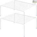 Medium (13.1 x 10.2 Inch) Cabinet Storage Shelf Rack, Shelves，Kitchen Counter and Cabinet Shelf, Storage Rack Organizer for Kitchen, Fridge, Cabinet, Bathroom Cupboard& Pantry (2, White)