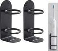 Mighty Eco-Friendly Wall Toothbrush Holder for Bathroom - No Drilling, 2Pack (Black)