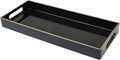 Black Vanity Tray with Handles, Decorative Tray Desktop Storage Organizer for Bathroom, Living Room, 5.9"*13.7"