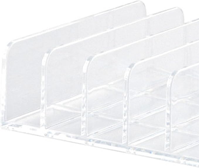 JUOPZKENN Eyeshadow Palette Makeup Organizer, Clear Plastic Makeup Palettes Organizer Divided Sections Cosmetics Stand Rack Holder For Eyeshadows Blush 7 Slots(Small)